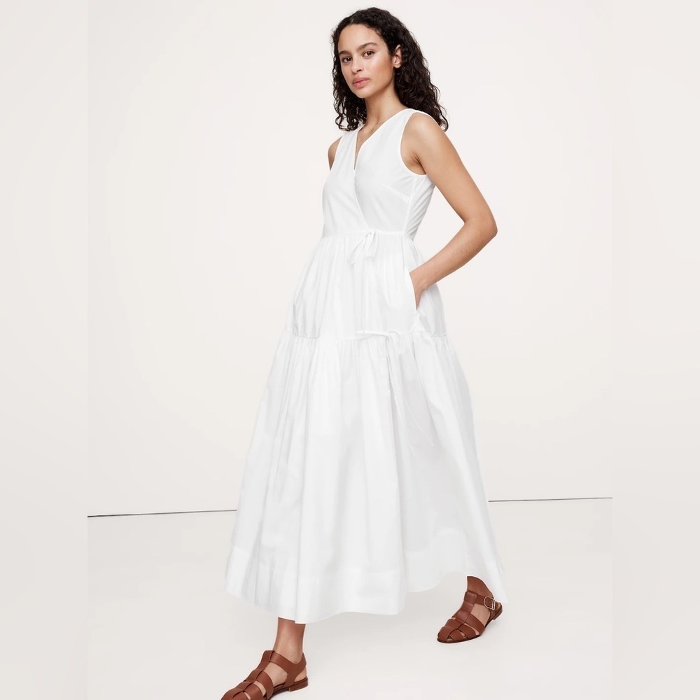 NWT! Banana Republic White Cotton Poplin Wrap Maxi Dress - Size XXS & XL 🧶✏️